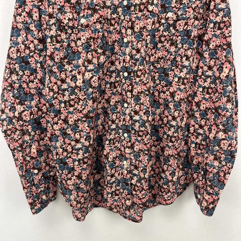 Lauren Ralph Lauren Floral Shirt Sz XL Long Sleeve Button Up Top Pink Blue - Picture 3 of 15